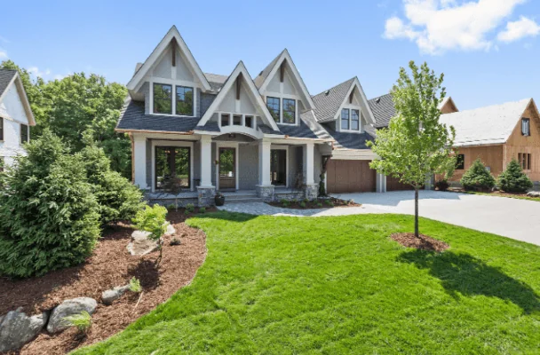 Freshly installed sod on new construction front yard — sod installation services in Charlottesville, VA